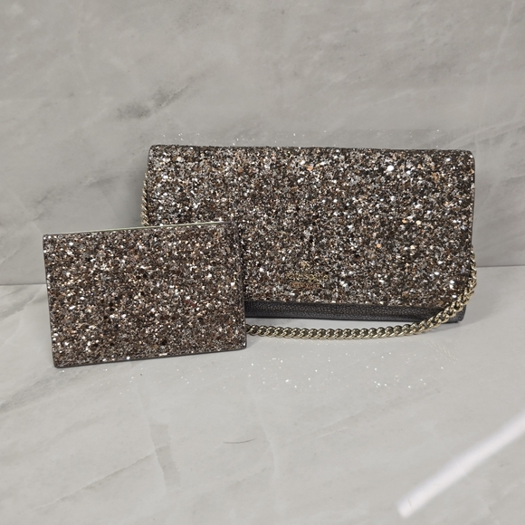 Kate Spade Sparkle Evening Clutch And Card Holder - Picture 1 of 11